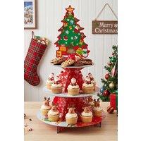 Living and Home 3-Tier Christmas Tree Cardboard Cupcake Display Stand in Red