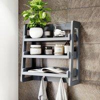 Home Discount Hayle Small Hanging Rack Bathroom Furniture in Grey
