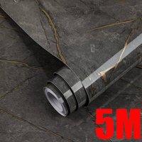 SPETLEK 500cm Marble Worktop Covering Cupboard Self Adhesive Sticker in Grey | Size: 1000mm 2000mm