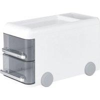 FLAVORA Desktop Stationery Storage Organizer Mobile Drawer Cart in White | Size: 500mm