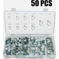 FLAVORA 50Pcs Mini Hose Clip Stainless Clamp Fuel Line in Silver | Size: 10000mm x 520mm