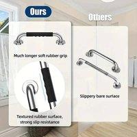 FLAVORA 2PCS-50cm 304 Stainless Steel Bathroom Safety Bar in Silver