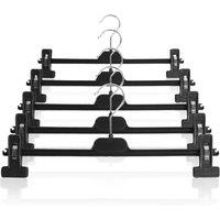 KORVIXA Trouser Hanger 10Pack Skirt Hangers in Black | Size: 900mm