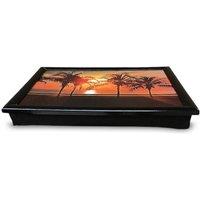 PAWNORA Wooden Base Tray Eating/ Working in Black