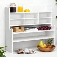 PAWNORA Office Desk Storage Shelf Rack in White