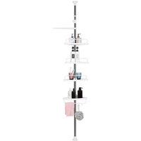 FLAVORA 4TIER SHOWER CADDY SHELF STORAGE KITCHEN BATHROOM in White | Size: 180 cm width x 180 cm drop