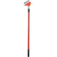 FLAVORA 2 in 1 Patio Cleaner Wire Brush Telescopic Block P in Red | Size: 0.6m2