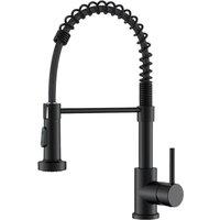 Kelvenix Kitchen Sink Mixer Tap Mono Lever Swivel in Black | Size: 10000mm x 520mm