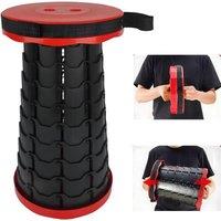 NESTLUNE Folding Stool Portable Telescopic Chair Travel in Black