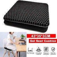 NESTLUNE Orthopaedic Seat Cushion Gel Car Egg Cushion in Black | Size: 120 cm x 135 cm
