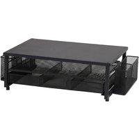 Levede Monitor Riser Desk Organiser with Drawer Metal Monitor Stand Black