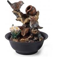 Spector Water Feature, Indoor Fountain with LED Light, Resin, Black