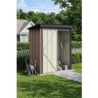 Garden Sanctuary 3x5 FT Outdoor Metal Garden Storage Shed in Brown