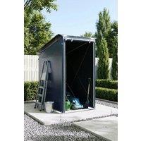Garden Sanctuary 3 x 5ft Outdoor Garden Storage Shelter with Roll-Up Zipper Door in Dark Grey