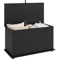 HOMCOM Storage Chest with Safety Hinged Lid, 102L Storage Box, Black