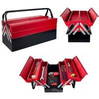 SPETLEK Heavy Duty 430mm Metal Cantilever 5 Tray Toolbox Storage Tool Box in Red | Size: 10000mm x 520mm