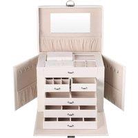 FLAVORA Jewelry Box for Women Lockable Large Jewelry Holder in White | Size: 500mm