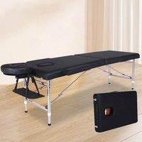 KORVIXA Massage Bed Portable Beauty Table in Black