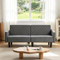 KORVIXA Double Fabric Sofa Bed Sleeper Couch in Grey | Size: 100 cm x 100 cm