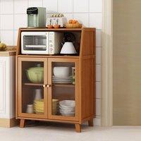 KORVIXA Wooden Sideboard Cabinet Cupboard in Brown | Size: 100 cm x 100 cm