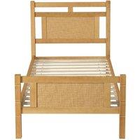 KORVIXA Wooden 3ft Single Bed Frame 90x190cm in Natural