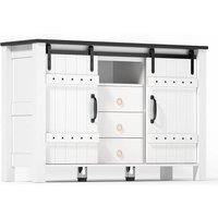 KORVIXA Sideboard Kitchen Cabinet Storage Cupboard in White | Size: 100 cm x 100 cm