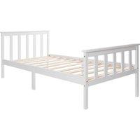 KORVIXA Single Bed Solid Wood Bed Frame in White
