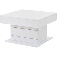 KORVIXA White Lift Top Centre Table, Coffee Table in Warm White | Size: 100 cm x 80 cm