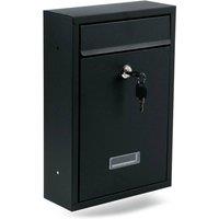 PAWNORA LARGE OUTDOOR STEEL POST BOX in Black