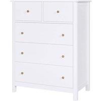 PAWNORA 5 Drawer Chest of Drawers in White