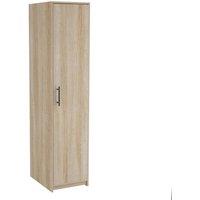 FLAVORA Single Door Wardrobe 180cm Bedroom Closet in Light Oak | Size: 0.6m2