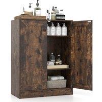 Kelvenix Wooden Sideboard Freestanding Kitchen Cupboard with Doors in Brown
