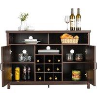 Kelvenix Buffet Storage Cabinet Farmhouse Sideboard in Brown