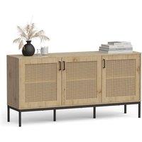 NESTLUNE Effect Wide Sideboard for Living Room in Beige | Size: 100 cm x 15 cm