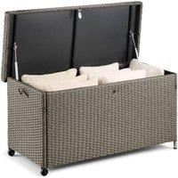 NESTLUNE Garden Storage Box 290L, Grey Rattan Outdoor Storage | Size: 100 cm x 15 cm