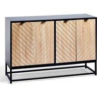 NESTLUNE Sideboard 4 Door for Living Room, 120cm Storage in Brown | Size: 100 cm x 15 cm