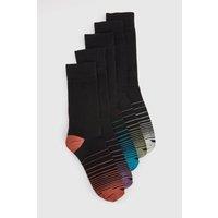 Burton Men's Black 5 Pack Stripe Detail Socks