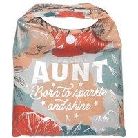 History & Heraldry Women's Personalised Sparkle Shopper Bag - Over 80 Names & Titles - Aunt in Grey