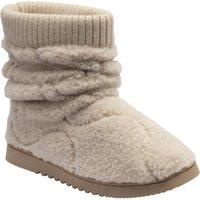 Dunlop Women's 'Oriana' Textile Bootie Slippers in Beige | Size: 6