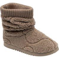Dunlop Women's 'Oriana' Textile Bootie Slippers in Taupe | Size: 7