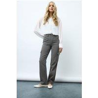 Long Tall Sally Women's Tall Straight Leg Cargo Jeans in Grey | Size: 10L