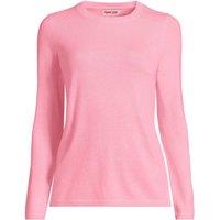 Lands' End Women's Crew Neck Cashmere Jumper in Pale Pink | Size: 14-16
