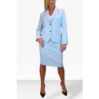 Paulo Due Women's 2 Piece Tailored Skirt Suit in Pale Blue | Size: 12