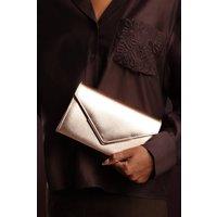 Where's That From Women's 'Linen' Metallic Faux Leather Clutch Bag in Gold