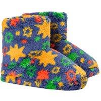 Frugi Boy's Cosy Fleece Slippers in Blue | Size: Infant 13-1