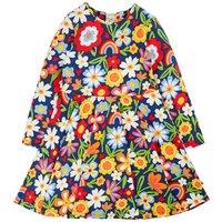 Frugi Girl's Sofia Skater Dress in Blue | Size: 4-5 Years