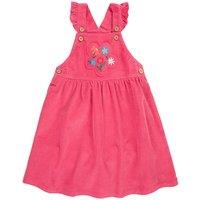 Frugi Girl's Isla Dungaree Dress in Pink | Size: 4-5 Years