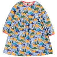 Frugi Girl's Dani Dress in Blue | Size: 6-9 m