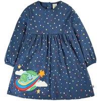 Frugi Girl's Dolcie Dress in Blue | Size: 6-9 m