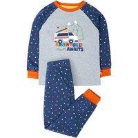 Frugi Boy's Jamie Jim Jams in Blue | Size: 5-6 Years